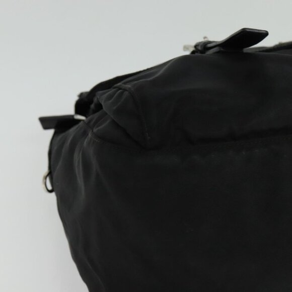 Authentic PRADA Shoulder Bag Nylon Black Silver - Picture 15 of 16